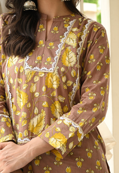 Cocoa Bloom Farshi Co-ord Set