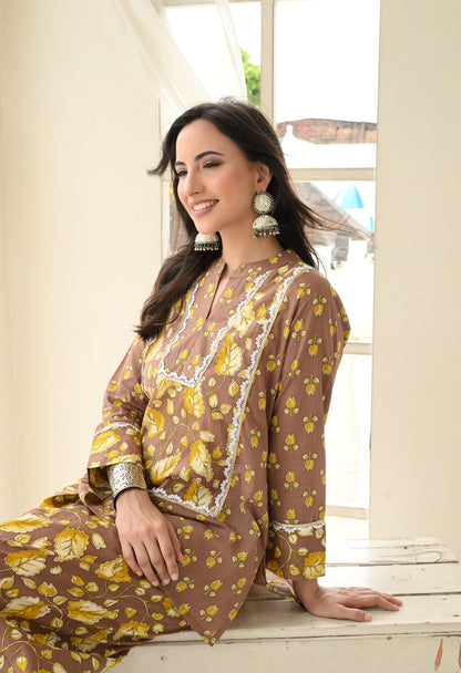 Cocoa Bloom Farshi Co-ord Set