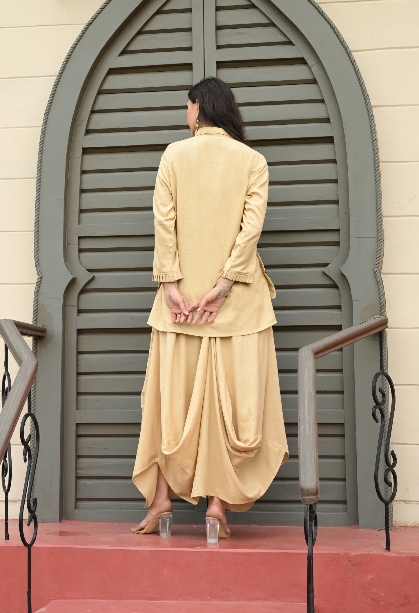 Golden Sand Drape Skirt Set