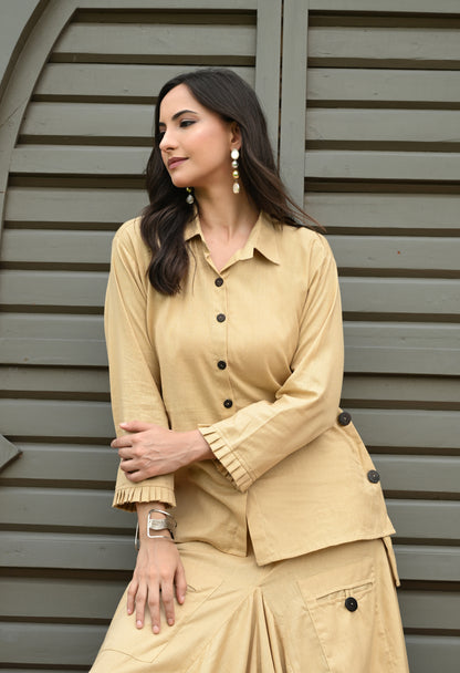 Golden Sand Drape Skirt Set