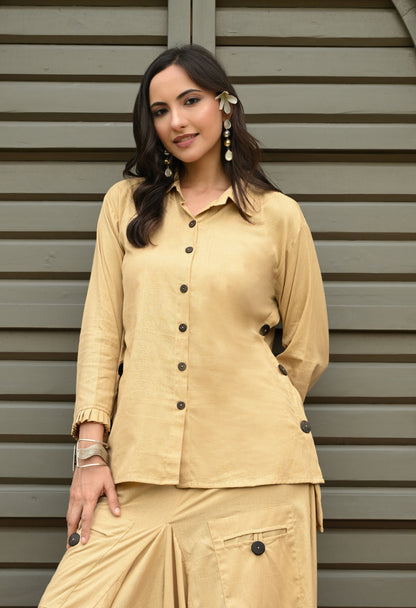 Golden Sand Drape Skirt Set