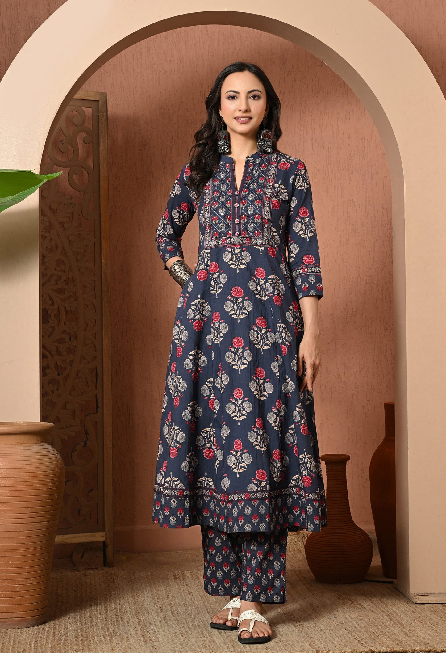 Moonlit Rose Cotton Suit Set