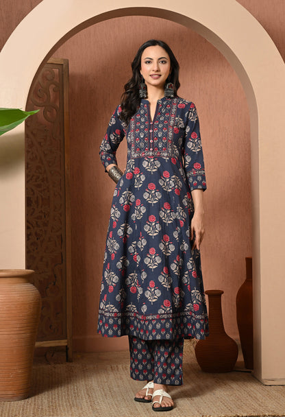 Moonlit Rose Cotton Suit Set