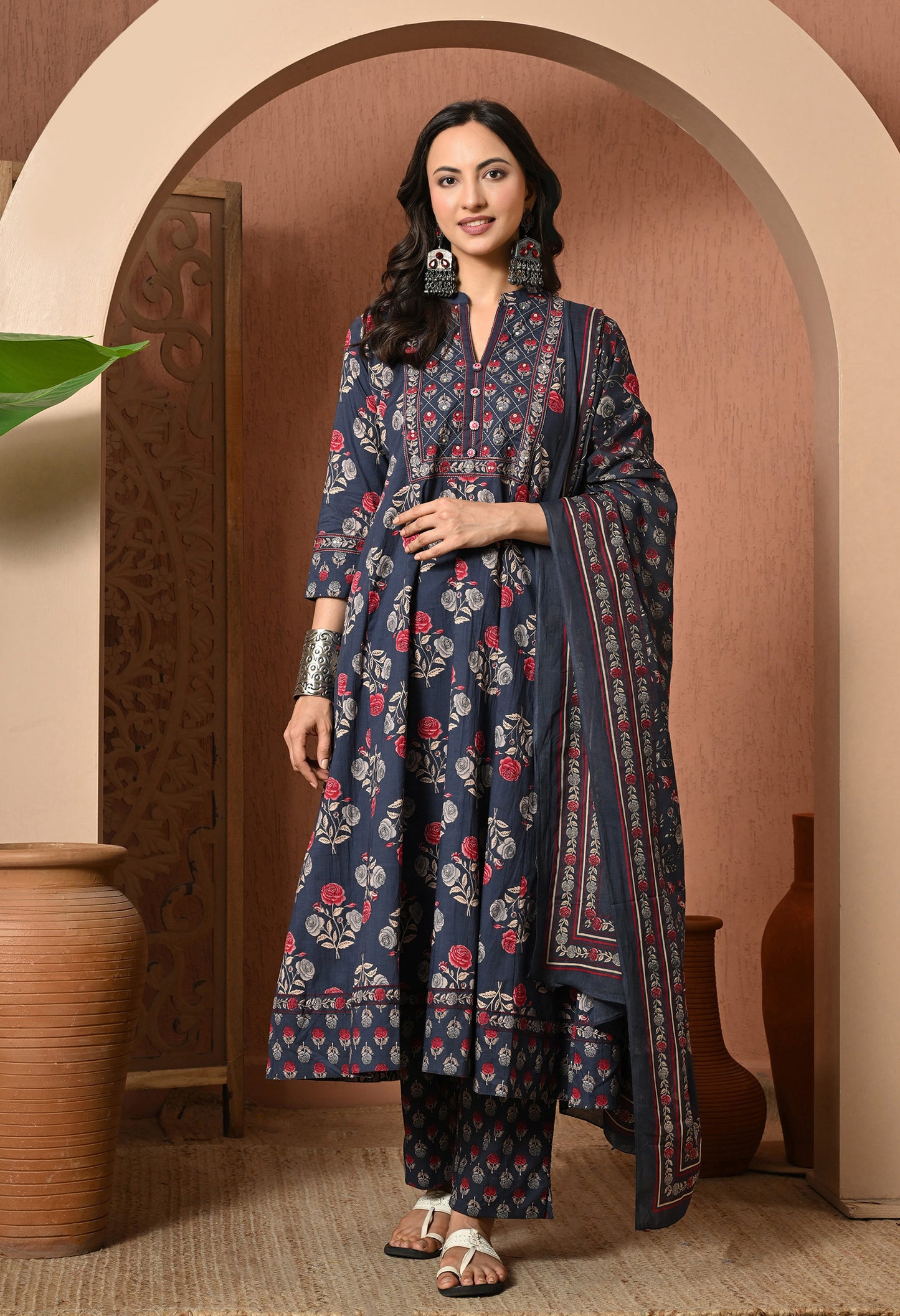 Moonlit Rose Cotton Suit Set
