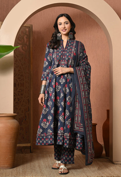 Moonlit Rose Cotton Suit Set