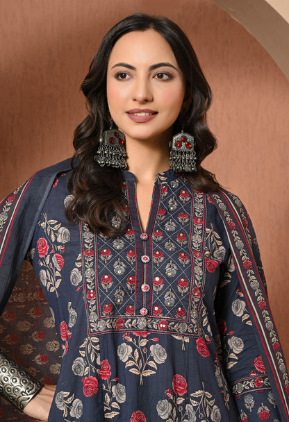 Moonlit Rose Cotton Suit Set
