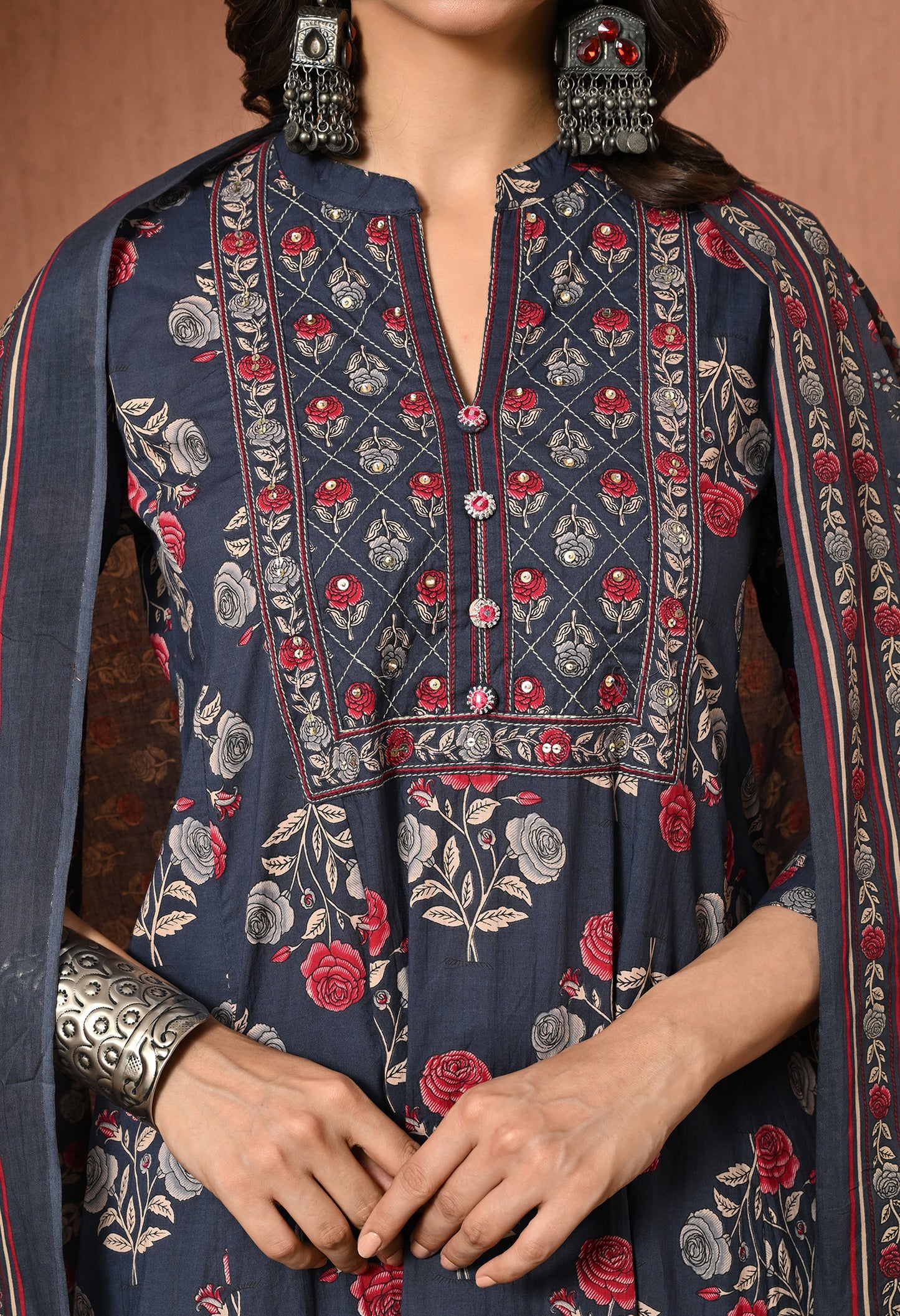 Moonlit Rose Cotton Suit Set