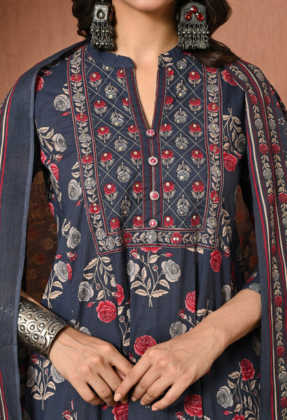 Moonlit Rose Cotton Suit Set