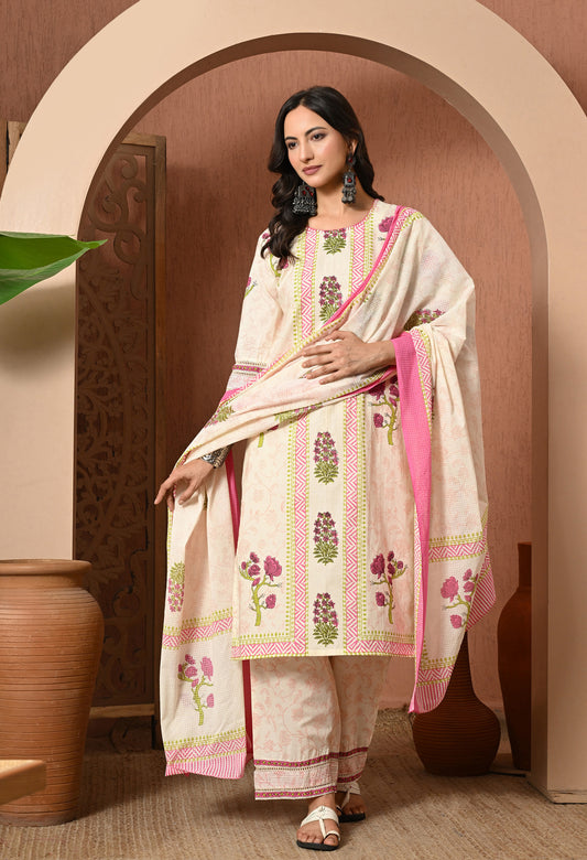 Blush Garden Cotton Suit Set