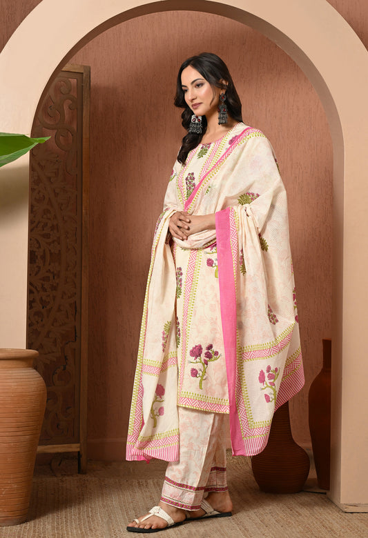 Blush Garden Cotton Suit Set
