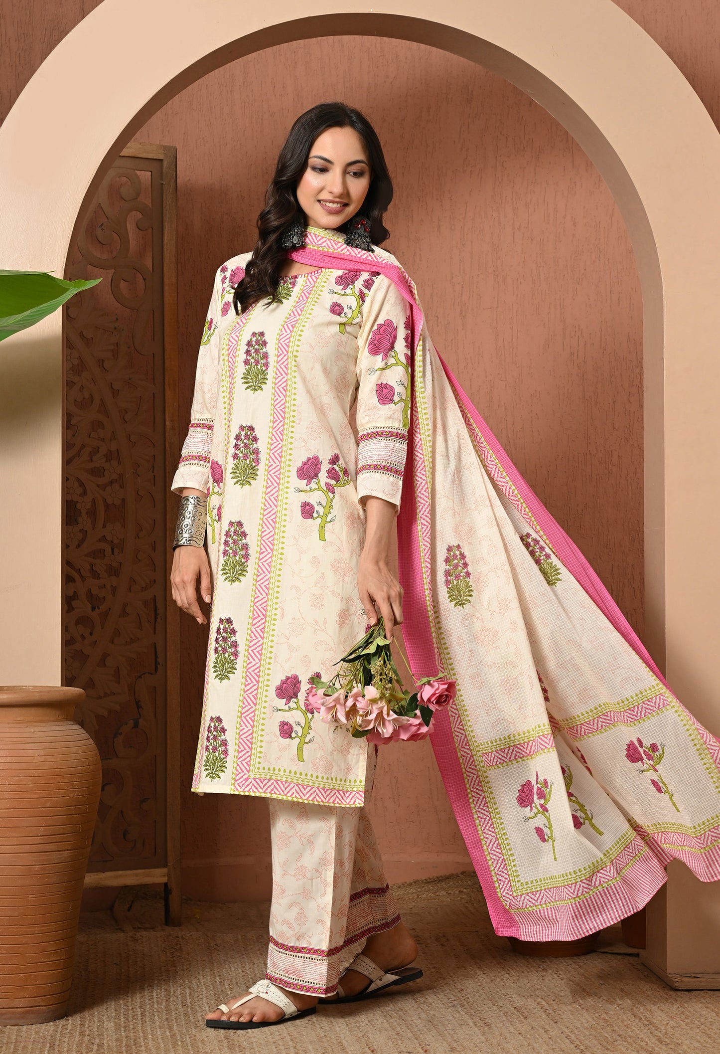 Blush Garden Cotton Suit Set