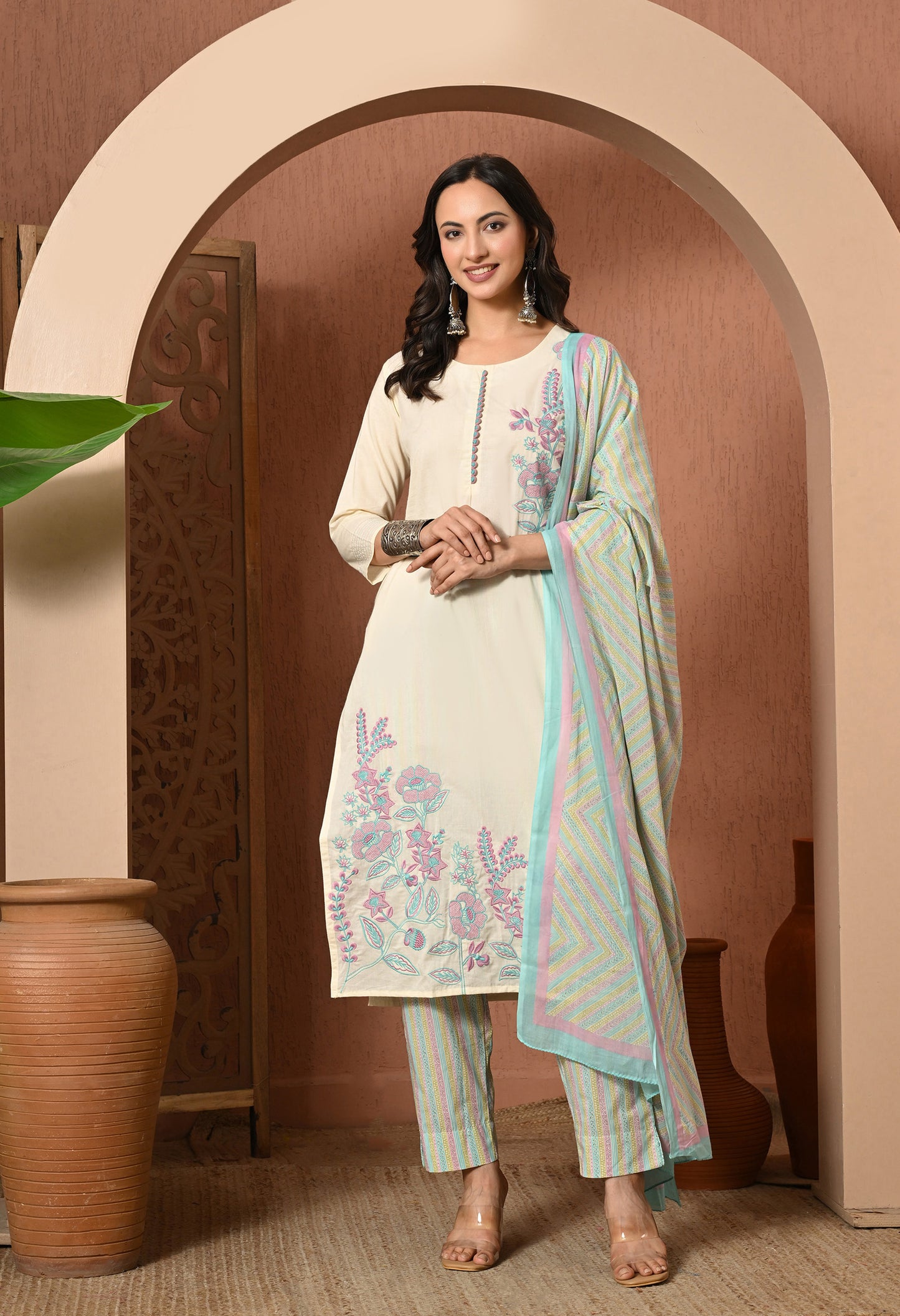 Blush Meadow Cotton Suit Set