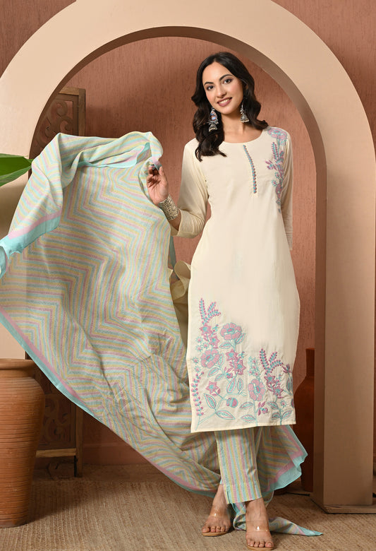 Blush Meadow Cotton Suit Set
