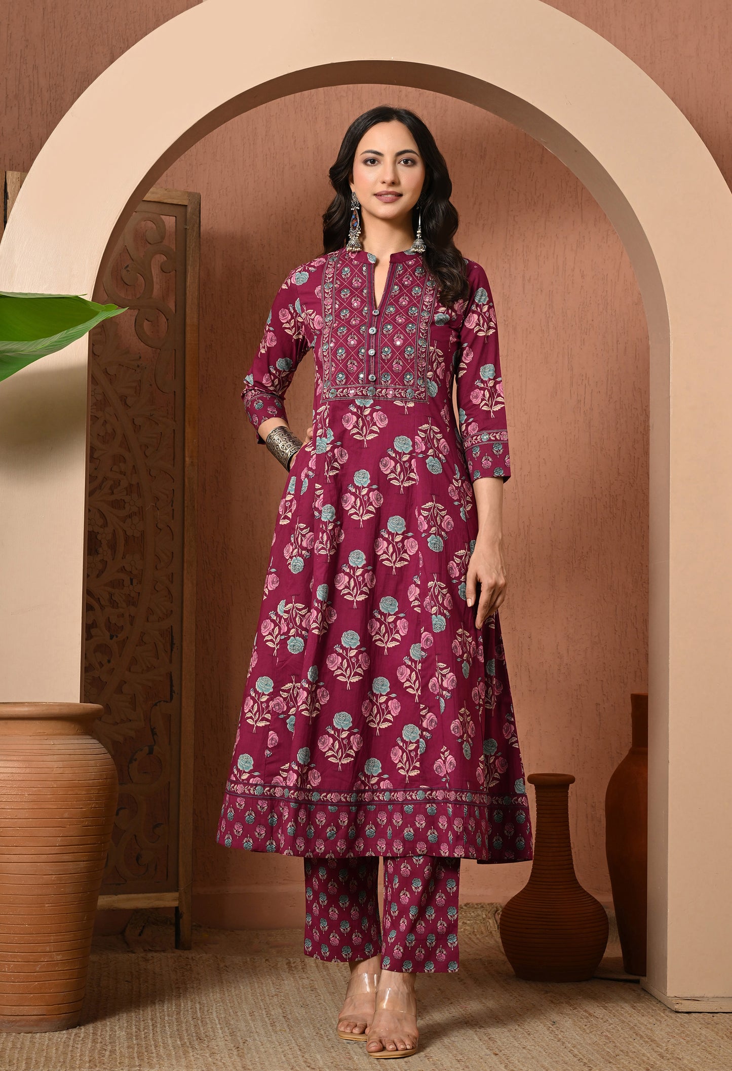 Mulberry Bloom Cotton Suit Set