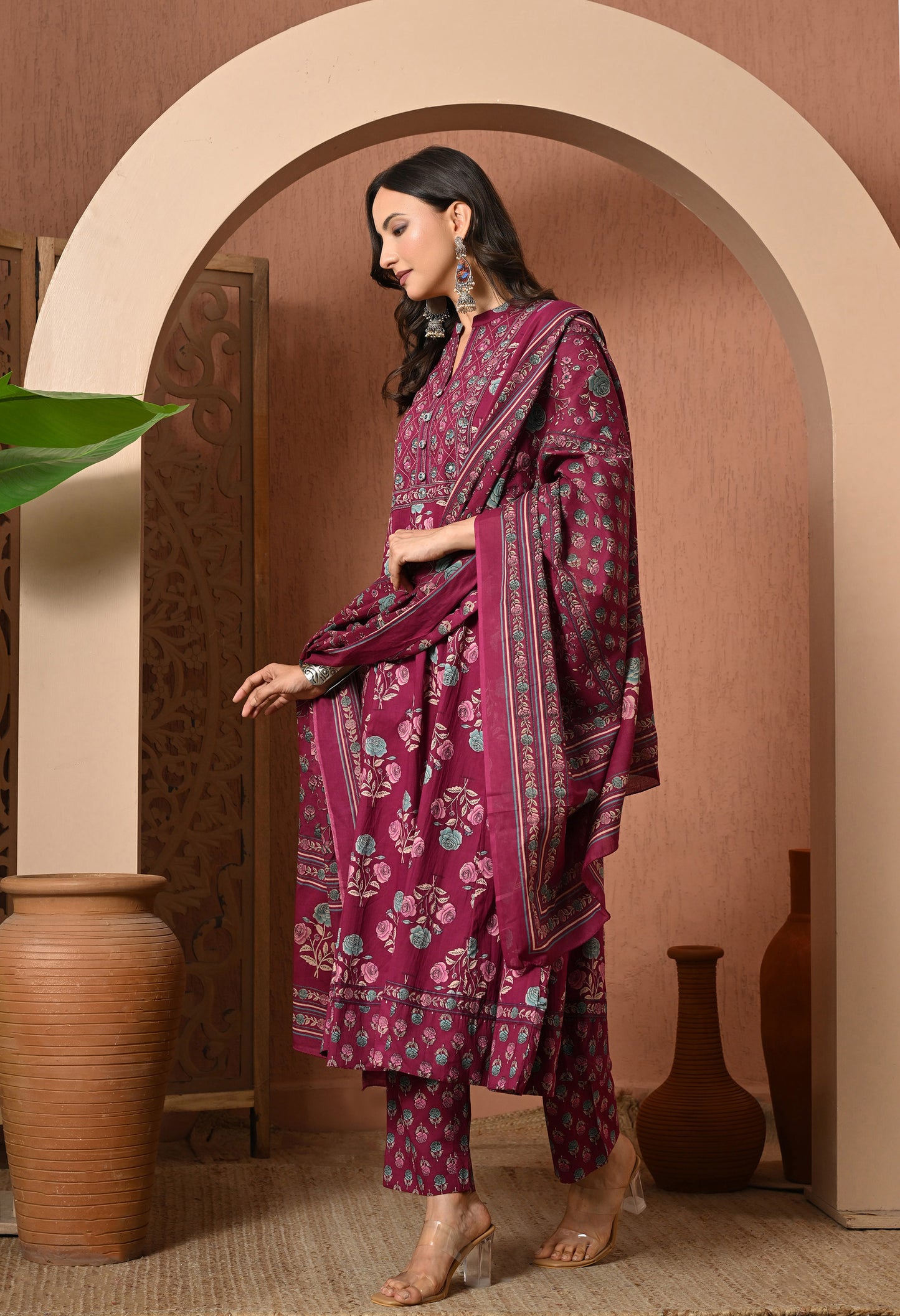 Mulberry Bloom Cotton Suit Set