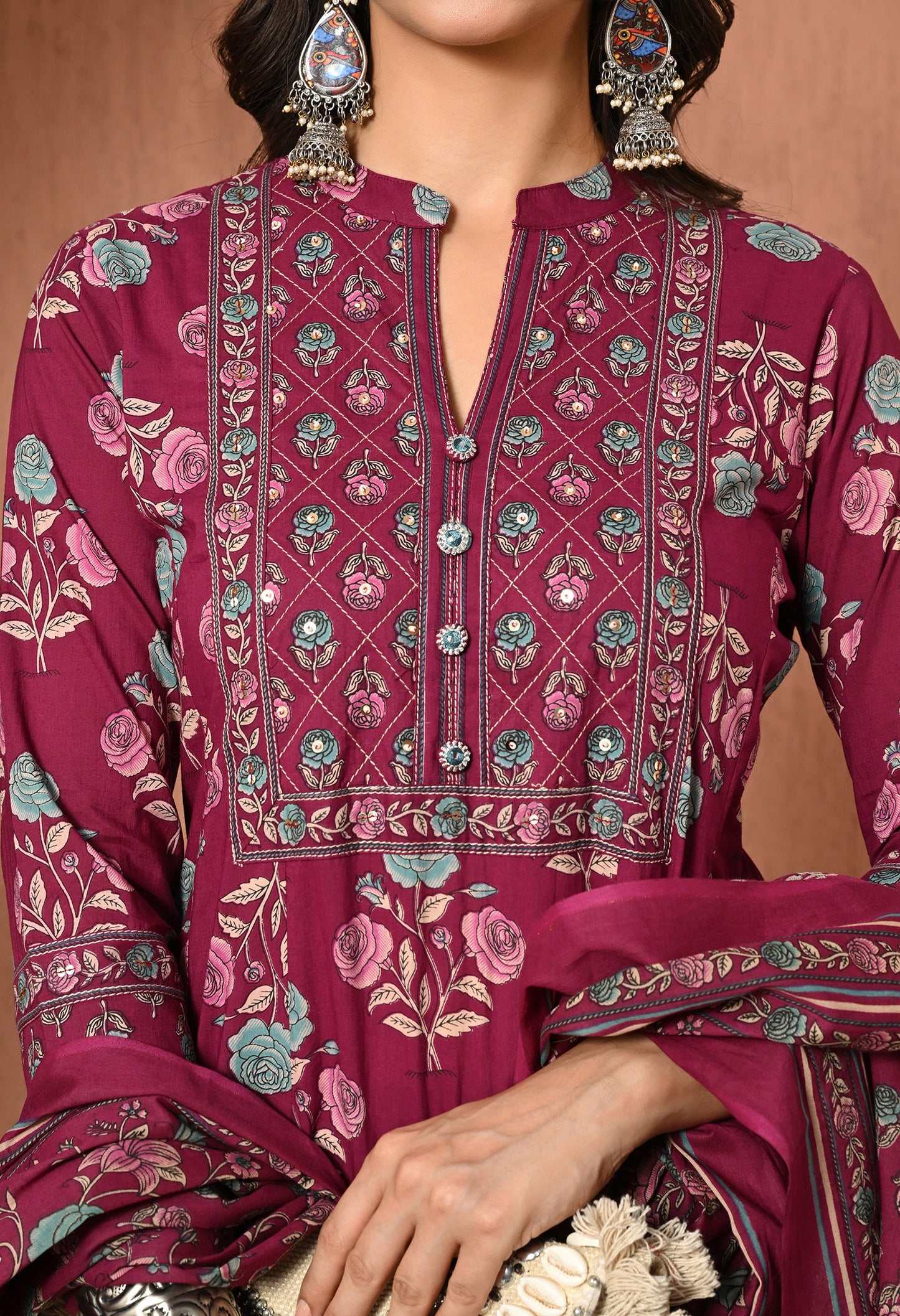 Mulberry Bloom Cotton Suit Set