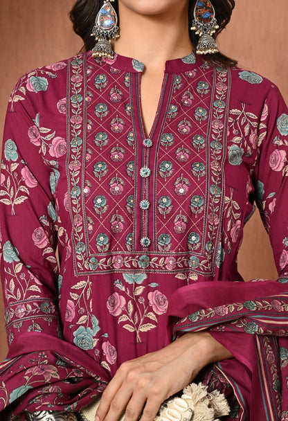 Mulberry Bloom Cotton Suit Set