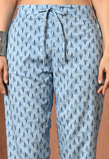 Indigo Breeze Cotton Suit Set