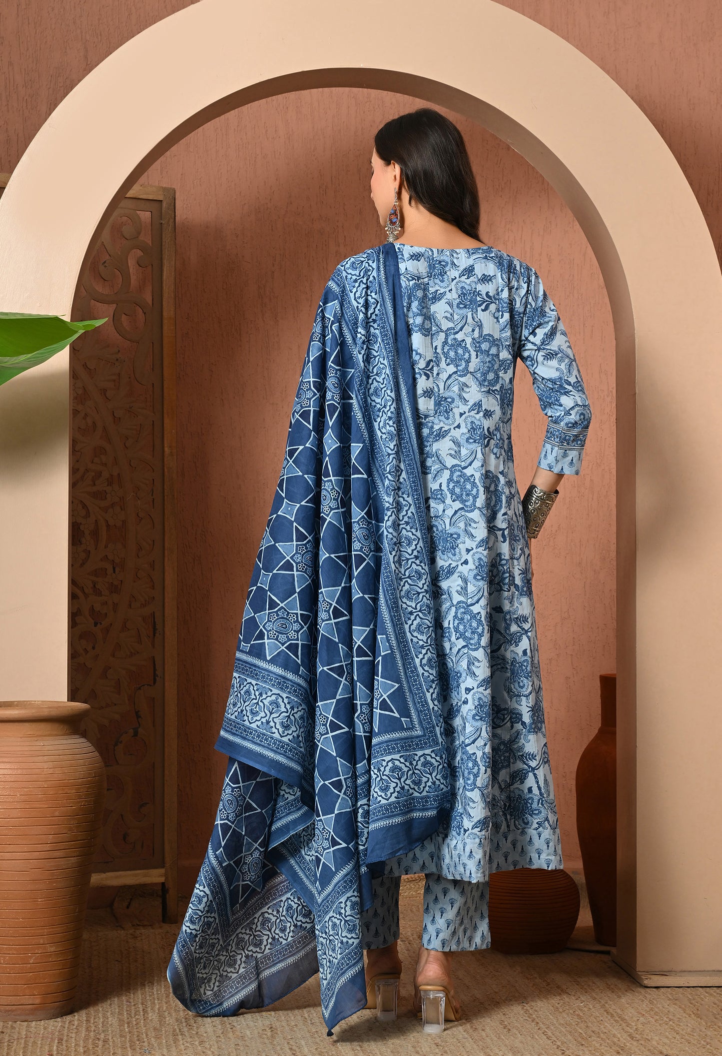 Indigo Breeze Cotton Suit Set