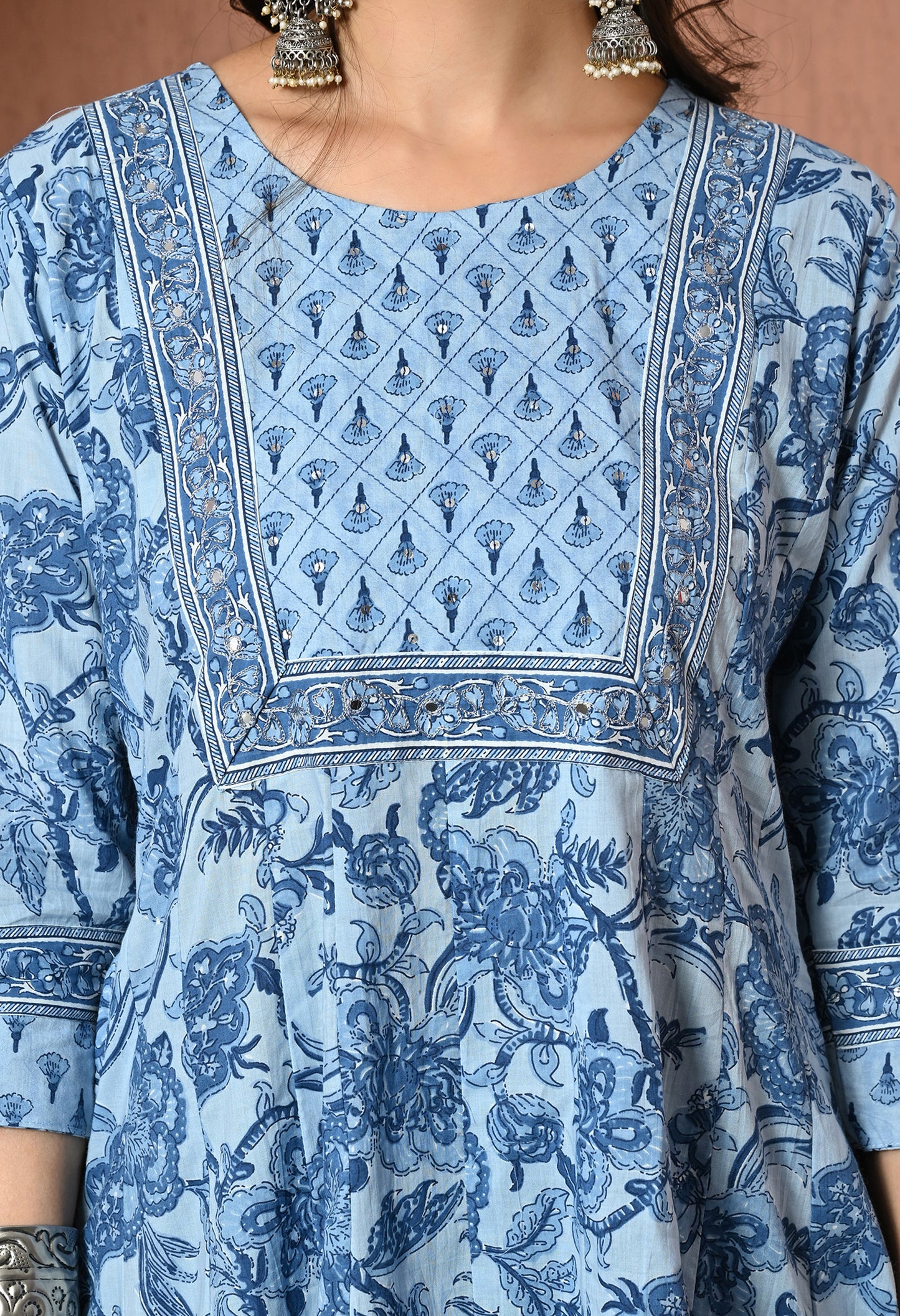 Indigo Breeze Cotton Suit Set