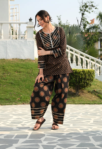 Black & Rust Mandana Print Cotton Co-ord Set – Farshi Salwar Ethnic Wear
