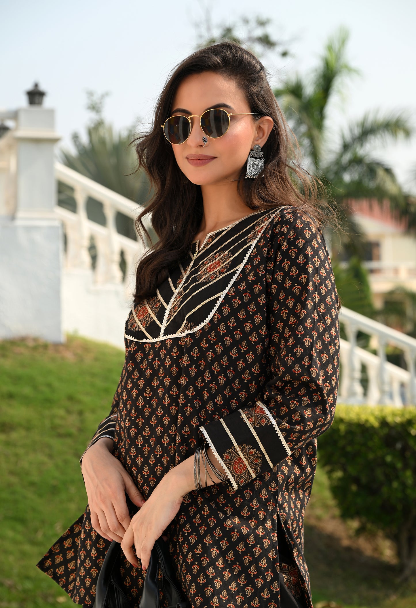 Black & Rust Mandana Print Cotton Co-ord Set – Farshi Salwar Ethnic Wear