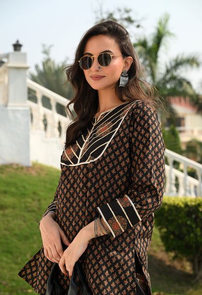 Black & Rust Mandana Print Cotton Co-ord Set – Farshi Salwar Ethnic Wear