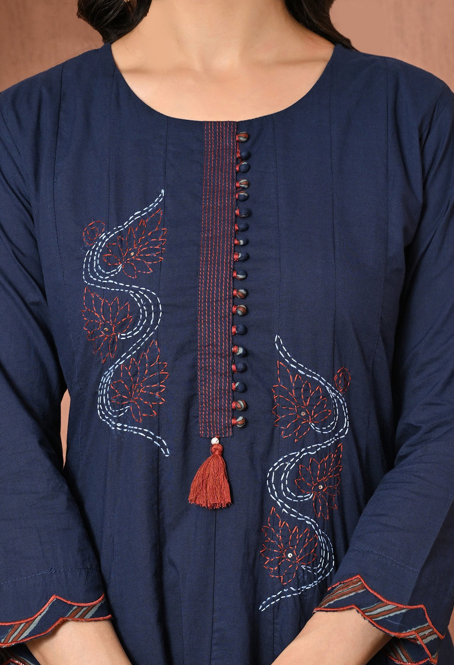 Midnight Bloom Cotton Suit Set