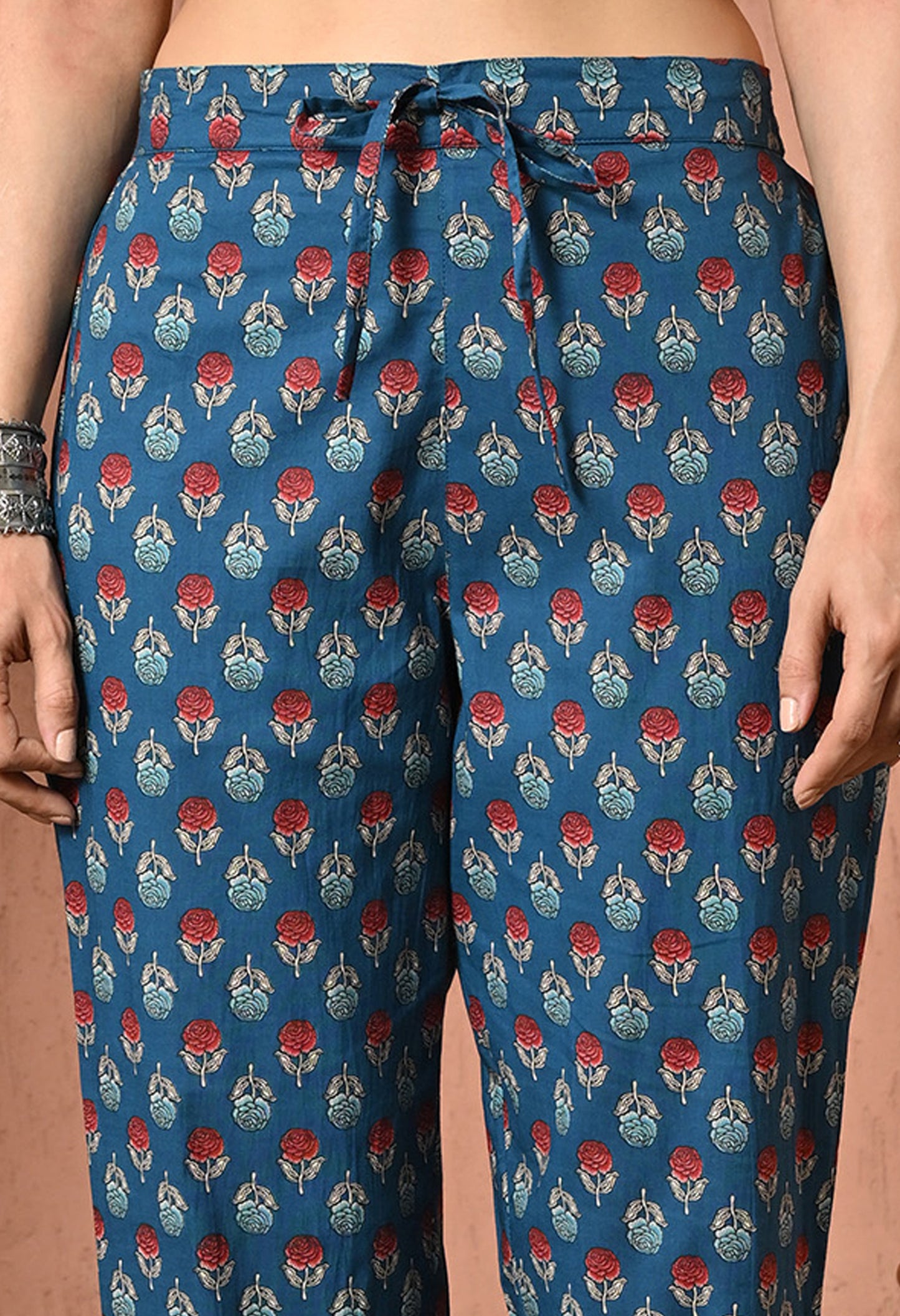 Blue Rose Cotton Suit Set