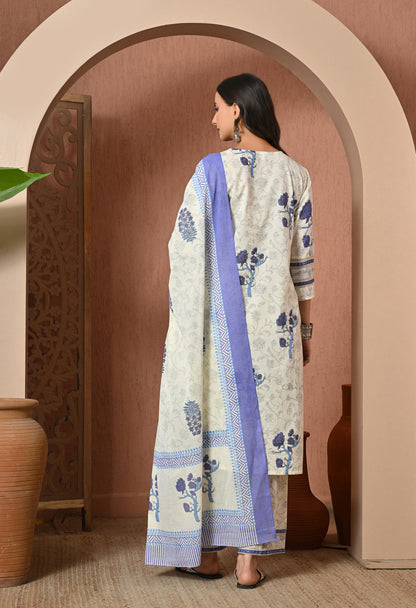 Lavender Bloom Cotton Suit Set