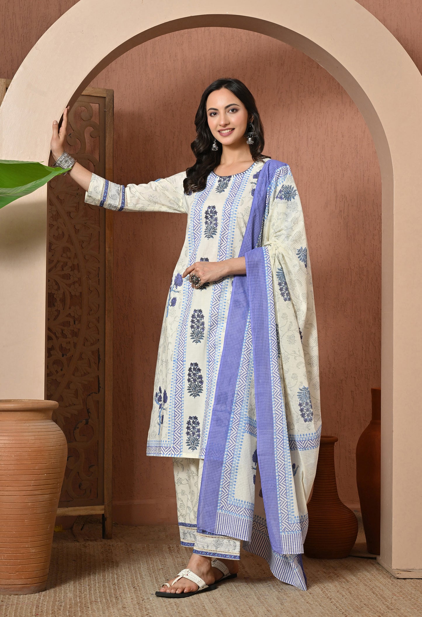 Lavender Bloom Cotton Suit Set