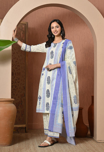 Lavender Bloom Cotton Suit Set