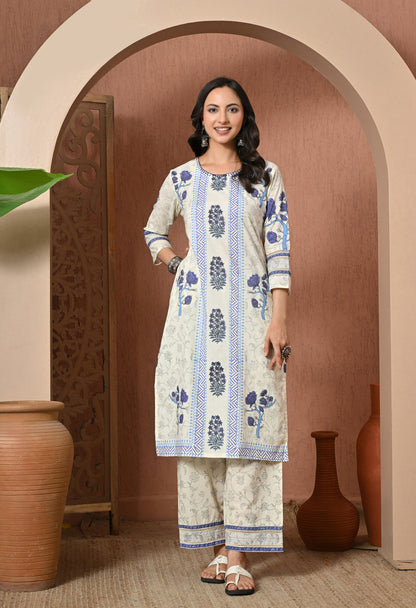 Lavender Bloom Cotton Suit Set
