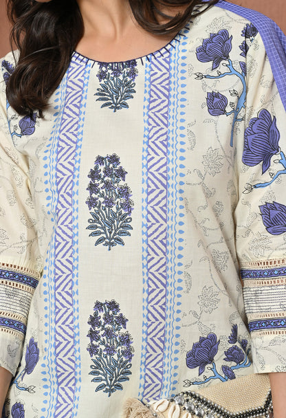 Lavender Bloom Cotton Suit Set
