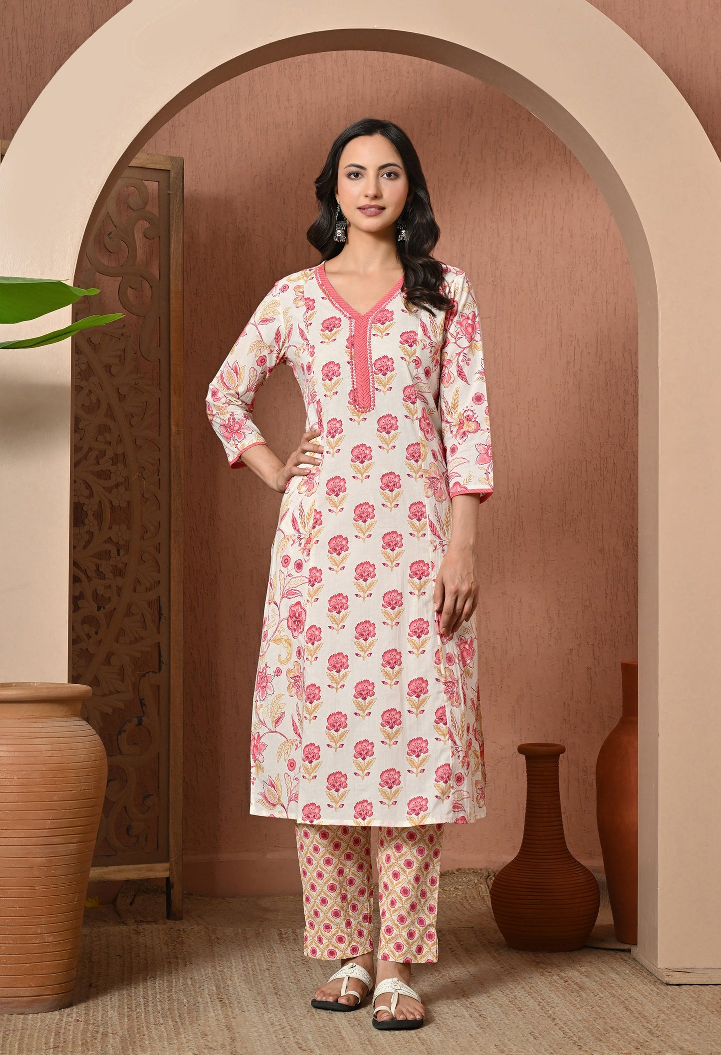 Rose Petal Cotton Suit Set