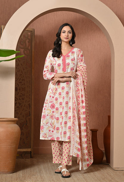 Rose Petal Cotton Suit Set