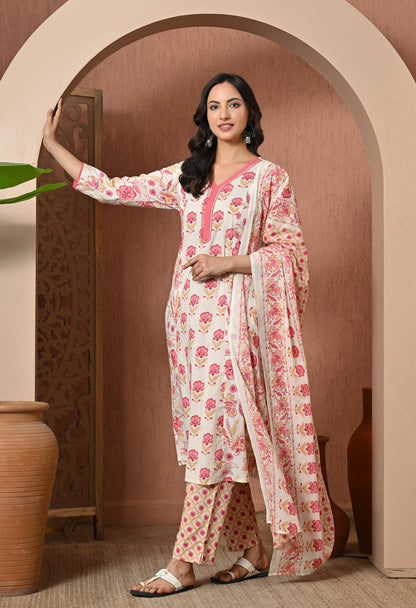 Rose Petal Cotton Suit Set