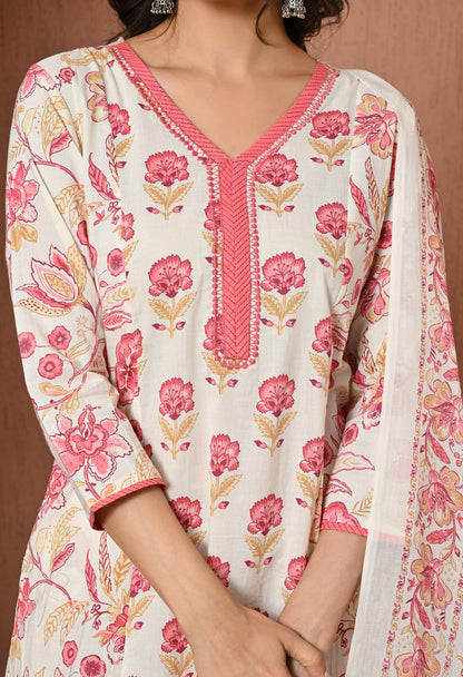 Rose Petal Cotton Suit Set