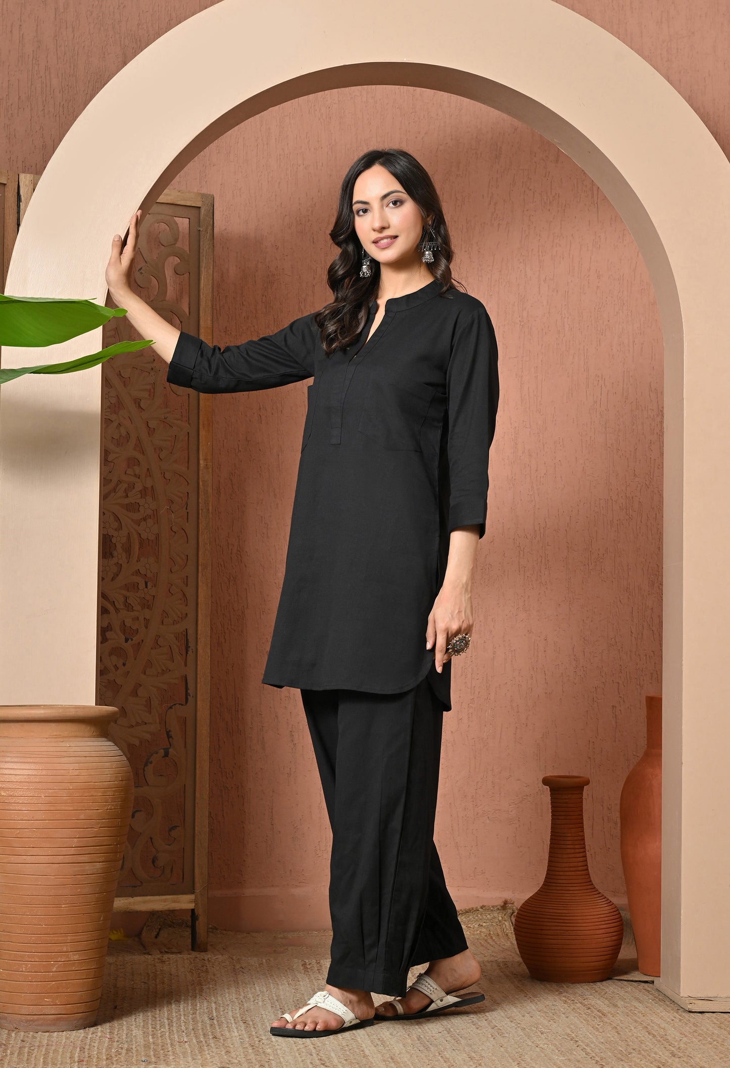 Classic Black Soft Cotton Co-ord Set
