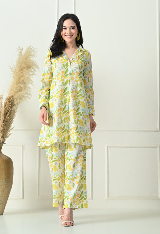 Sunny Bloom Rayon Co-ord Set