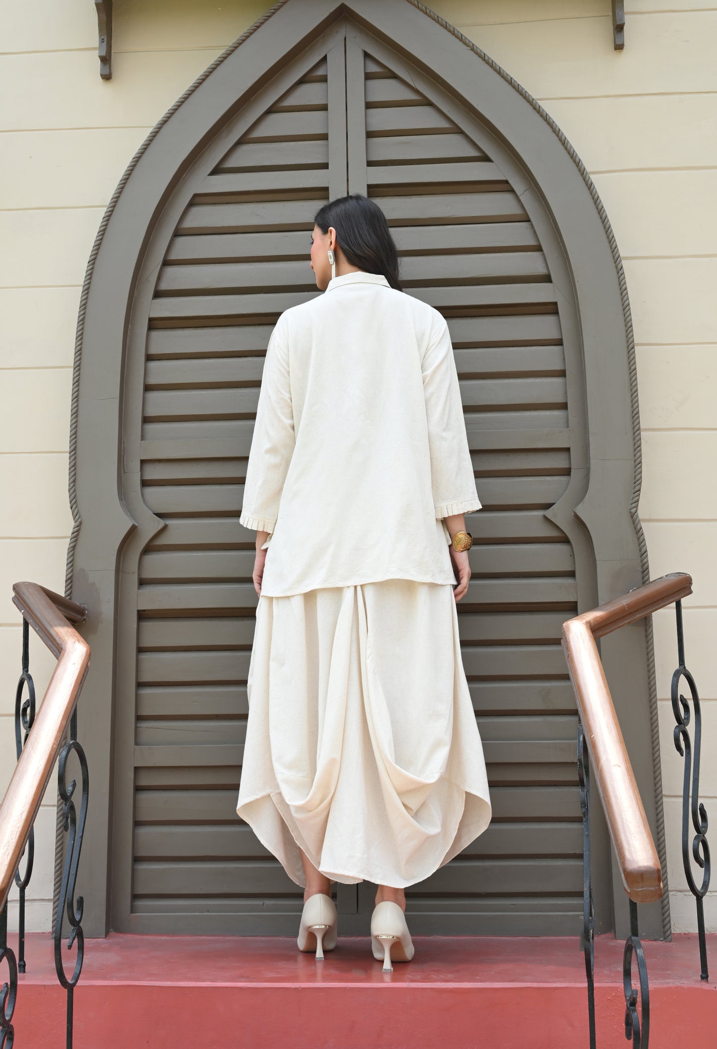 Ivory Drape Skirt Co-ord Set