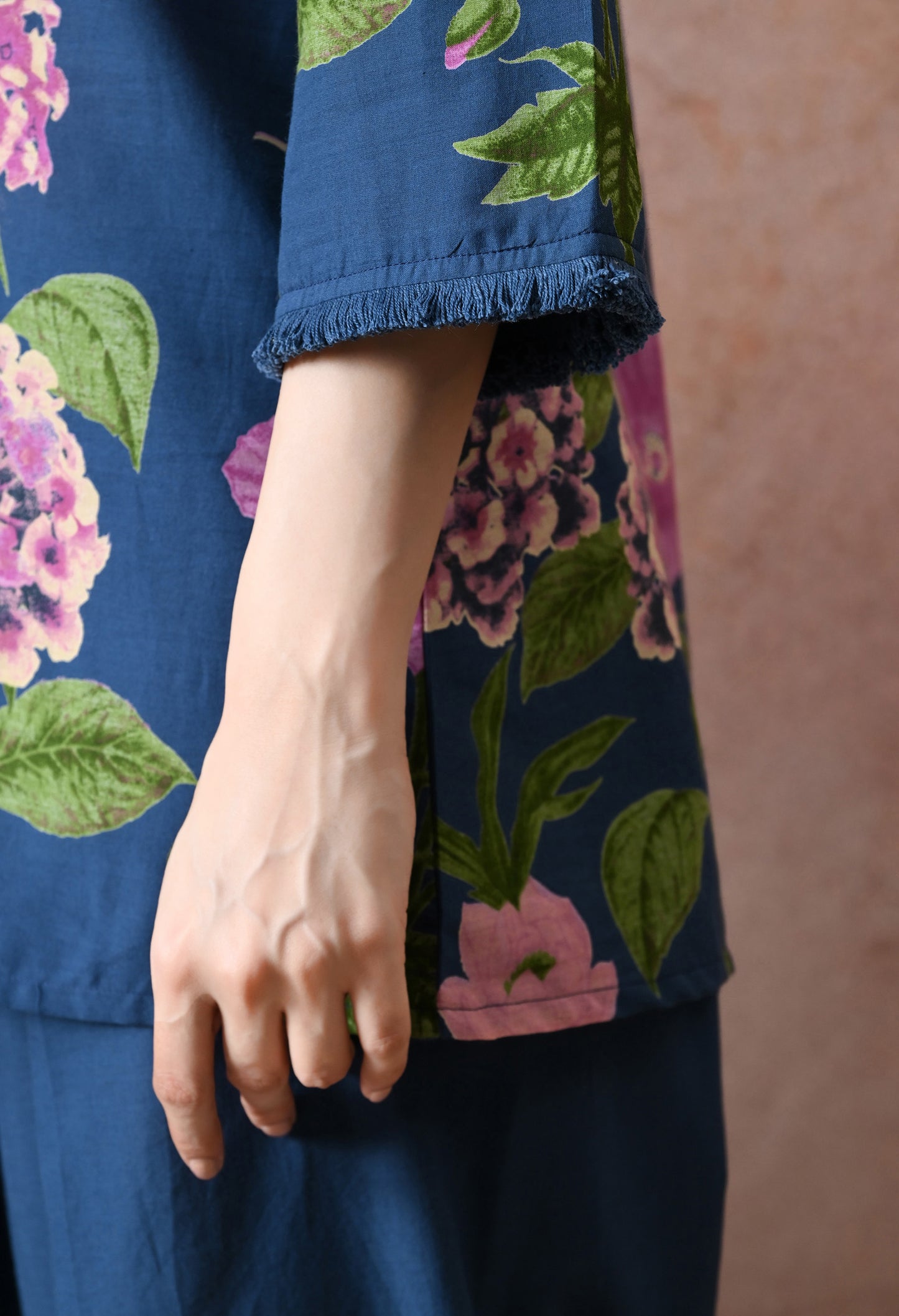 Teal Blue Floral Printed Cotton Co-ord Set – Farshi Salwar Ethnic Wear