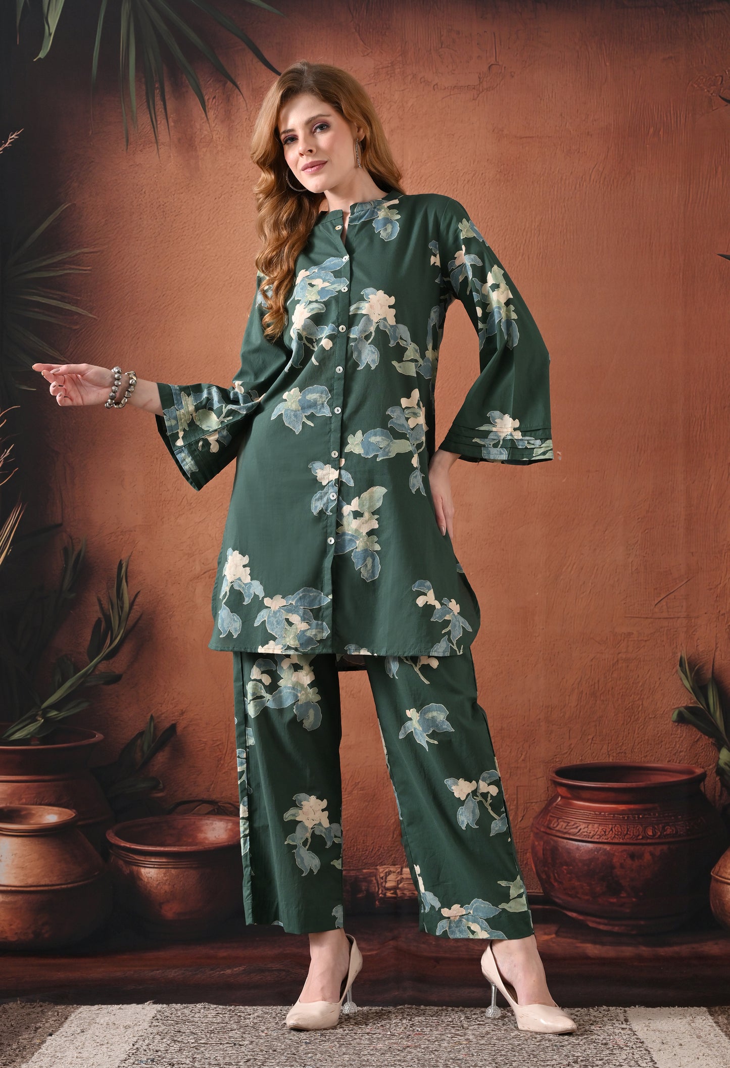 Emerald Bloom Floral Co-ord Set