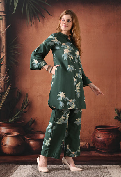 Emerald Bloom Floral Co-ord Set