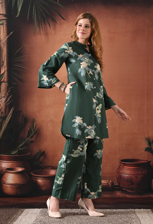 Emerald Bloom Floral Co-ord Set