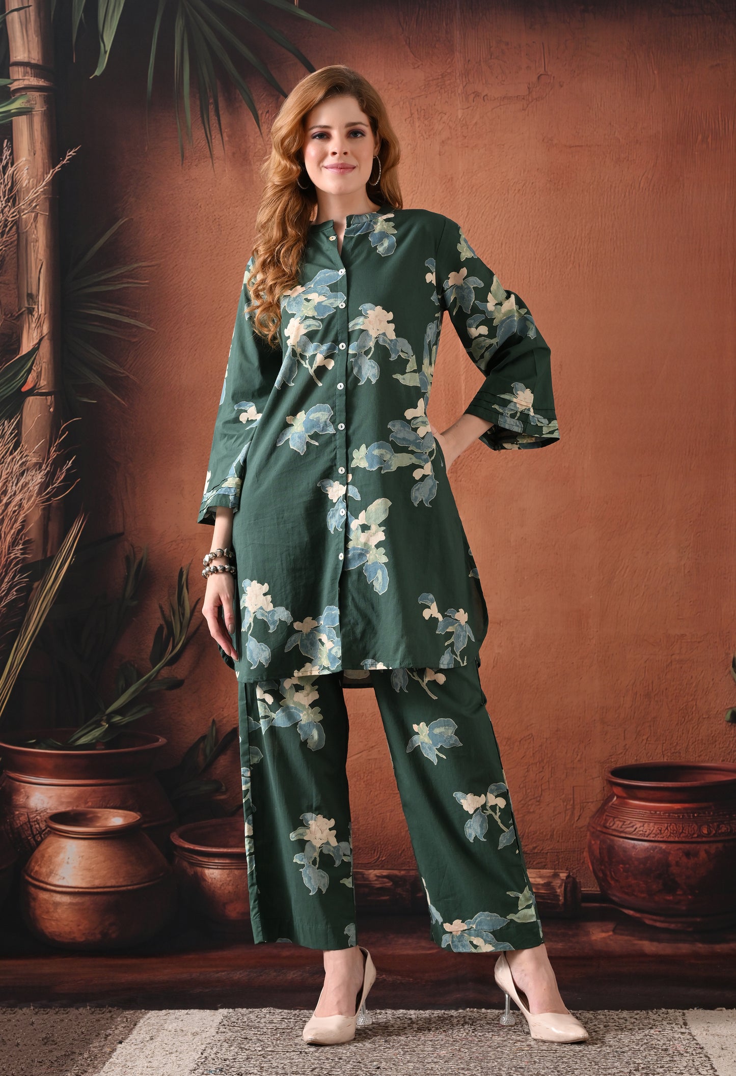 Emerald Bloom Floral Co-ord Set
