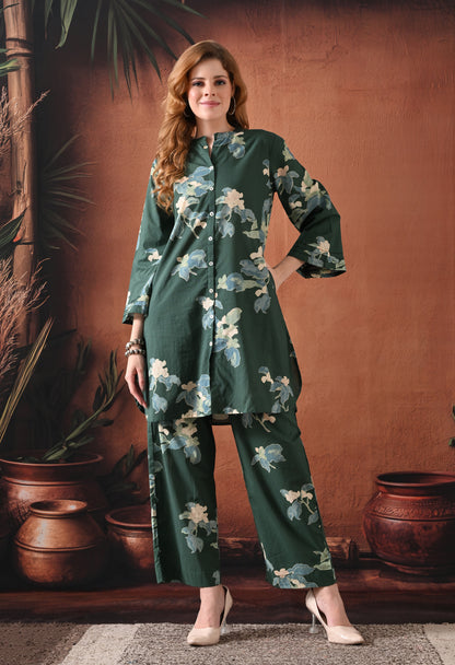 Emerald Bloom Floral Co-ord Set