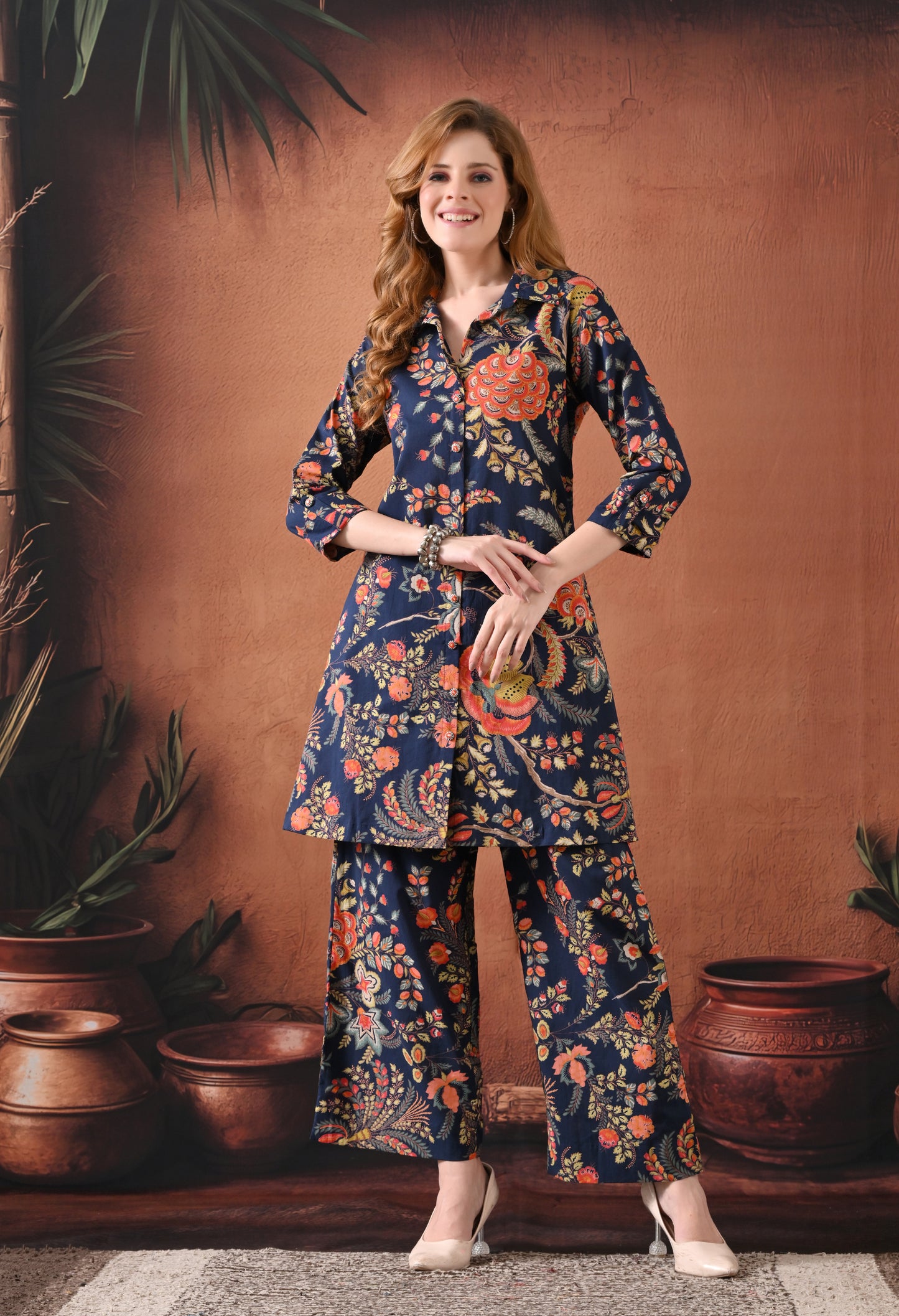 Saffron & Indigo Printed Cotton Co-ord