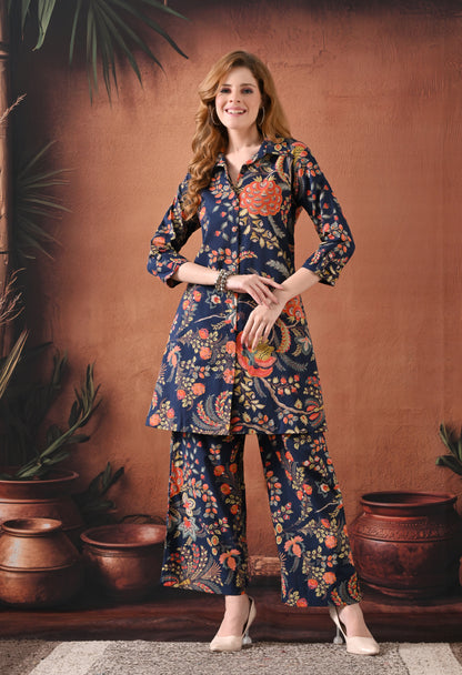 Saffron & Indigo Printed Cotton Co-ord