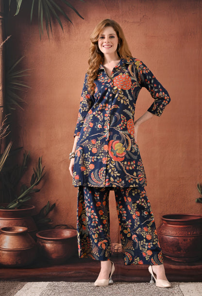 Saffron & Indigo Printed Cotton Co-ord